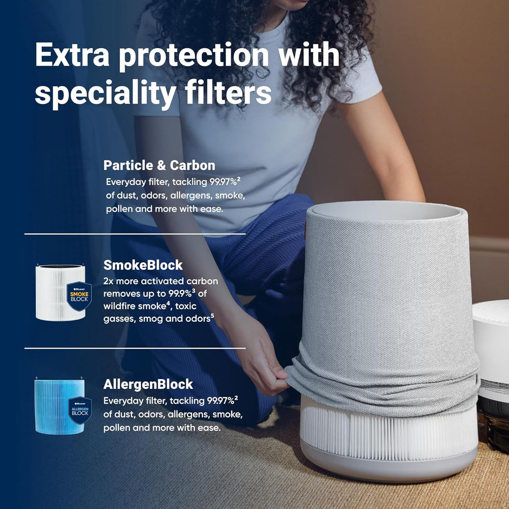 Blueair - Blue Pure 211i Max Purificateur d'air pour grandes pièces jusqu'à 141 m² – Intelligent, silencieux, technologie HEPASilent, élimine les allergènes, les poils d'animaux, la fumée
