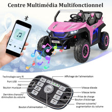 Load image into Gallery viewer, Voiture lectrique Enfant 12 V Tlcommande pour 3-8 Ans 2 Vitesses Ressort de Suspension Charge 59KG 118x74x71CM Noir/Rose/Rouge -