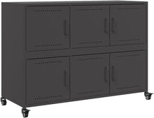 Load image into Gallery viewer, vidaXL Buffet, Armoire avec Porte, Placard avec Rangement, Organisateur de Salle de Séjour Salon Maison Intérieur, Noir 100,5x39x72 cm Acier