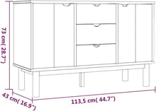 Load image into Gallery viewer, vidaXL Buffet Armoire Latérale Armoire de Rangement Organisateur de Maison Meuble de Salle de Séjour Intérieur 113,5x43x73 cm Bois Massif de Pin