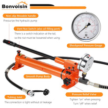 Load image into Gallery viewer, Bonvoisin CP-700 Pompe Hydraulique Manuelle avec Manomètre Haute Pression 700 kg/cm² Teneur en Huile 900cc pour des Outils Hydrauliques