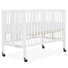 Load image into Gallery viewer, Dream on Me Quinn Full - Size Folding Crib. Removable Wheels. Modern Nursey. Adjustable Mattress Support. Patent Folding System in White