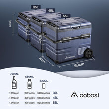 Load image into Gallery viewer, 115L Glaciere Electrique Double Zone,Glaciere a Compression WiFi APP,12 V/24 V et 100-240 V Frigo Camping,-20 鈩 20 鈩pour Voiture,Camion,Bateau,Camping,Car,Caravanes,Voyageant,Maison