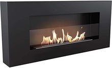 Load image into Gallery viewer, Cheminée Bio KRATKI Delta Flat avec vitrage | 400 x 900 cm | Conteneur de 0,4 L | Noir | Cheminée Murale | Idéal pour la Maison, Le Salon ou la Chambre | Testé TÜV - Rhénanie