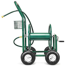 Load image into Gallery viewer, Dévidoir de Tuyau d’Arrosage avec 4 Roulettes Chariot pour 1.7m de Tuyau d’Arrosage Panier,95x62x113cm,Vert -