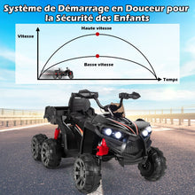 Load image into Gallery viewer, 12V Quad Electrique Enfants avec Lumires LED et Musique Vhicule Electrique Enfants avec Dmarrage Lent Charge 30kg 129 x 69 x 72 cm Noir/Rouge -