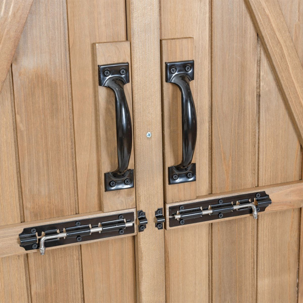 Abri de Jardin en Bois Cabane de Jardin Extérieur Double Portes avec Loquet Toit Incliné en Asphalte Cabanon Jardin Extérieur 140 x 50 x 162 cm Naturel -