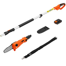 Load image into Gallery viewer, lagueuse Tlescopique sur Perche sans Fil 198 -274 cm Coupe Branche avec Batterie 20V et Chargeur Orange -