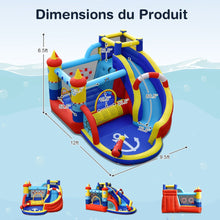 Load image into Gallery viewer, Ch芒teau Gonflable Style Bateau avec Toboggan Incurv Zone de Saut Mur d'Escalade Gonfleur non Inclus -