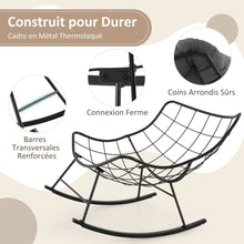 Load image into Gallery viewer, Chaise  Bascule d'Intrieur et d'Extrieur Chaise Papasan Surdimensionne avec Coussin Rembourr &amp; Cadre en Mtal Capacit 205 Kg Gris -