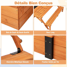 Load image into Gallery viewer, Bac à Sable en Bois pour Enfants avec Couvercle Aire de Jeux avec Table Sensorielle Pliable &amp; Banc Parasol Ajustable pour 3+ Ans Naturel -