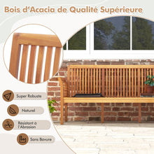 Load image into Gallery viewer, Banc de Terrasse en Bois 3 Places Banc en Acacia de 159 cm de Long avec Coussins d'Assise Doux Dossier et Accoudoirs Ergonomiques Blanc -