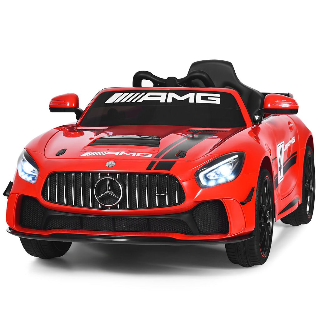 Voiture Sport Electrique 12 V pour Enfants Vitesse Max.: 5 km/h Télécommande 2.4G MP3 Effets Sonores Lumineux Rouge -