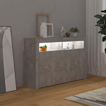 Load image into Gallery viewer, vidaXL Buffet avec Lumières LED, Meuble de Rangement, Armoire de Rangement, Organisateur de Salon Salle de Séjour Intérieur, Gris Béton