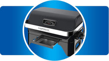 Load image into Gallery viewer, Attitude2go,Barbecue de Table à Faible fumée,BBQ Portable,à Couvercle,thermomètre,et Grille en Fonte,Alimentation : Cartouche de gaz CV 470 Plus,Gris