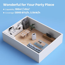 Load image into Gallery viewer, COMFEE' Climatiseur Mobile 12000 BTU/H 3,5 kW, 3 Modes, Fonction Follow Me, Télécommande, pour grandes pièces de 43㎡/117m³, Kit d'évacution inclus, Réfrigérant naturel, PAC 12000