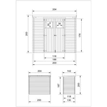 Load image into Gallery viewer, Abri de jardin en bois L204 x l142 x H200 cm / 2,22 m -