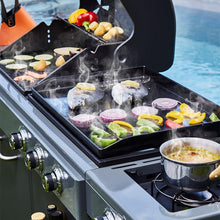 Load image into Gallery viewer, BRASERO - Barbecue Bi-Energy Gun Metal XL - Barbecue Charbon et Plancha 60 x 42 cm à gaz avec brûleur latéral -12,95 KW