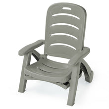 Load image into Gallery viewer, Chaise Longue Pliable Dossier Inclinable  5 Positions avec Roues Intgres pour Terrasse Jardin Piscine 150 kg Gris/Blanc/Bleu -