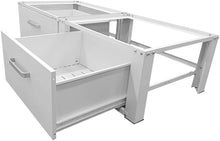 Load image into Gallery viewer, Vonia lave-linge surélevé - Support pour lave-linge avec tiroir intégré - Double - Blanc