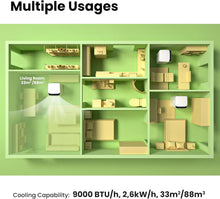 Load image into Gallery viewer, COMFEE' Climatiseur Mobile 9000 BTU/h 2,6kW, 3-EN-1 Refroidisseur Déshumidificateur Ventilateur, Fonction Follow me, Minuterie, Mode nuit, Pour salon et maison de 33㎡/88m³, MPPH-09CRN7, R290