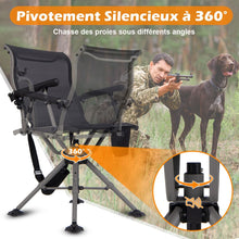 Load image into Gallery viewer, Chaise de Chasse Portable Chaise de Tir avec Sige de Pliable Rglables Rotation  360掳 Support de Fusil Rglable Charge 150 kg Noir -