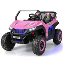 Load image into Gallery viewer, Voiture lectrique Enfant 12 V Tlcommande pour 3-8 Ans 2 Vitesses Ressort de Suspension Charge 59KG 118x74x71CM Noir/Rose/Rouge -