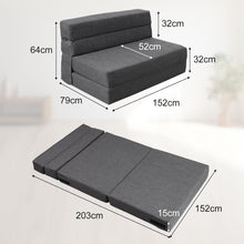 Load image into Gallery viewer, ANONER Canapé Convertible 2 Places 150cm de Large, Pliable en Mousse à Mémoire de Forme &amp; 2 Oreillers, Lit Pliant de Sol pour Chambre Salon, Gris Foncé