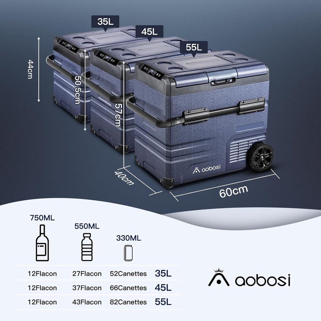 115L Glaciere Electrique Double Zone,Glaciere a Compression WiFi APP,12 V/24 V et 100-240 V Frigo Camping,-20 à 20 pour Voiture,Camion,Bateau,Camping,Car,Caravanes,Voyageant,Maison