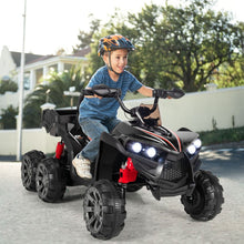 Load image into Gallery viewer, 12V Quad Electrique Enfants avec Lumières LED et Musique Véhicule Electrique Enfants avec Démarrage Lent Charge 30kg 129 x 69 x 72 cm Noir/Rouge -