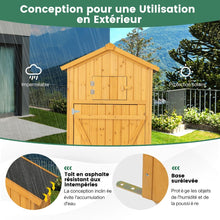Load image into Gallery viewer, Armoire de Jardin en Bois Imperméable avec Toit Abri de Jardin avec Table Pliable Étagères et 8 Crochets 75x50x180,5CM -