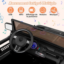 Load image into Gallery viewer, Voiture lectrique 24v pour Enfants 2 Places Tlcommande Musique Histoire Klaxon Usb Fonction de Dmarrage Lent Suspensions  Ressort Blanc/Noir/Rose/Violet -