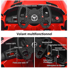 Load image into Gallery viewer, Voiture Sport Electrique 12 V pour Enfants Vitesse Max.: 5 km/h Télécommande 2.4G MP3 Effets Sonores Lumineux Rouge -