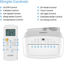 Load image into Gallery viewer, COMFEE' Climatiseur Mobile 12000 BTU/H 3,5 kW, 3 Modes, Fonction Follow Me, Télécommande, pour grandes pièces de 43㎡/117m³, Kit d'évacution inclus, Réfrigérant naturel, PAC 12000