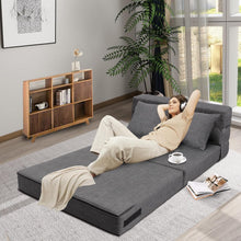Load image into Gallery viewer, ANONER Canapé Convertible 2 Places 150cm de Large, Pliable en Mousse à Mémoire de Forme &amp; 2 Oreillers, Lit Pliant de Sol pour Chambre Salon, Gris Foncé