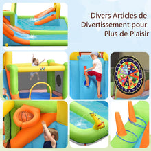Load image into Gallery viewer, Château Gonflable 8 en 1 avec 2 Toboggans Parc Aquatique avec Maison de Saut Charge 135kg pour 3 Enfants de 3-10 Ans -