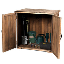 Load image into Gallery viewer, Armoire de Jardin Exterieur en Bois 77,5 x 56 x 72 cm Abri  Outils avec Double Portes Marron -