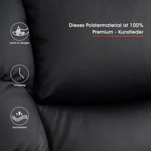 Load image into Gallery viewer, Aide à l'arrimage électrique MCombo, Fauteuil TV, Fauteuil Relaxant, Massage, Chauffage, Connexion USB réglable électriquement, Simili cuir, Noir