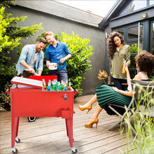 Load image into Gallery viewer, Chariot Isotherme Roulant de 76L Réfrigérant avec Roulettes Universelles Ouvre-bouteille Desserte Jardin pour Conserver Glace et Boissons -