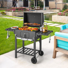 Load image into Gallery viewer, Barbecue à Charbon de Bois Portable avec 2 Tables d'Appoint Noir -