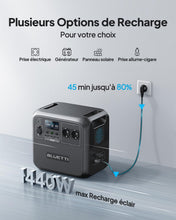 Load image into Gallery viewer, BLUETTI AC180 Générateur Électrique Portable, 0-80% en 45 Min, 1152Wh Batterie LiFePO4 avec 2 Sorties CA 1800W (2700W Pic), Station d’énergie Portable pour Camping, Voyages, Panne de Courant