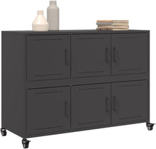 Load image into Gallery viewer, vidaXL Buffet, Armoire avec Porte, Placard avec Rangement, Organisateur de Salle de Séjour Salon Maison Intérieur, Noir 100,5x39x72 cm Acier