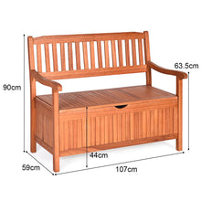 Load image into Gallery viewer, Banc de Jardin 2 Places 107 x 59 x 90 CM en Bois d'Acacia avec Compartiment de Rangement pour Jardin Terrasse Balcon -