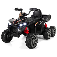 Load image into Gallery viewer, 12V Quad Electrique Enfants avec Lumires LED et Musique Vhicule Electrique Enfants avec Dmarrage Lent Charge 30kg 129 x 69 x 72 cm Noir/Rouge -
