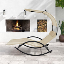 Load image into Gallery viewer, Chaise Longue Double Chaise à Bascule pour 2 Personnes 2 Appui-Têtes Amovibles Cadre en Métal Robuste Lit de Repos Ergonomique 2 Places Gris/Noir/Beige -