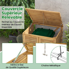 Load image into Gallery viewer, Abri  Poubelle en Bois de 120 L Abri pour Outils d'Extrieur avec Couvercle Ouvrable Doubles Portes Loquet de Verrouillage Naturel -