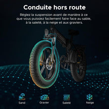 Load image into Gallery viewer, EP-2 Pro Vélo électrique Pliable 20 × 4.0 Fat Bike Electrique 7 Vitesses avec Batterie Amovible 48V 13Ah Autonomie 120km Tout-Terrain &amp; VTT &amp; Plage &amp; Neige -
