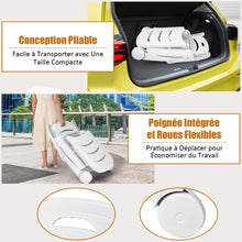 Load image into Gallery viewer, Chaise Longue Pliable Dossier Inclinable  5 Positions avec Roues Intgres pour Terrasse Jardin Piscine 150 kg Gris/Blanc/Bleu -