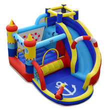 Load image into Gallery viewer, Château Gonflable Style Bateau avec Toboggan Incurvé Zone de Saut Mur d'Escalade Gonfleur non Inclus -