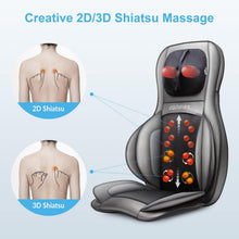 Load image into Gallery viewer, COMFIER Siège Massant Shiatsu pour Dos &amp; Cou - Masseur de Dos Complet à Pétrir 2D/3D avec Chaleur et Compresse réglable, Fauteuil Massant pour hanche/nuque/dos, Masseur Complet du Corps
